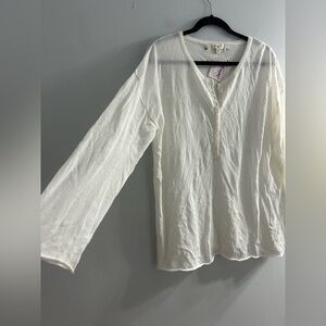 NWT POL lightweight semi sheer long sleeve top